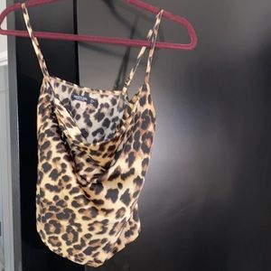 Nastygal Cowl neck leopard tank